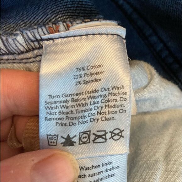 Eddie Bauer curvy crop jeans with Striped Belt Marilyn Monroe vibes runs big - Picture 8 of 8